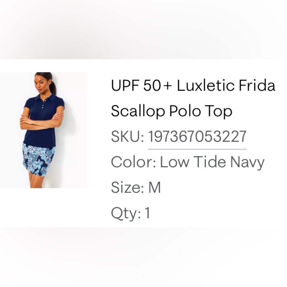 Lilly Pulitzer UPF50+ Luxletic Frida scallop polo top